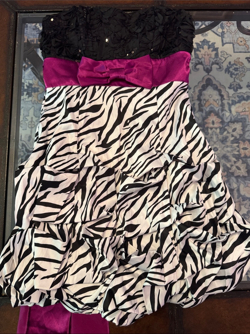 Ruby Rox Black and White Zebra Print Skirt